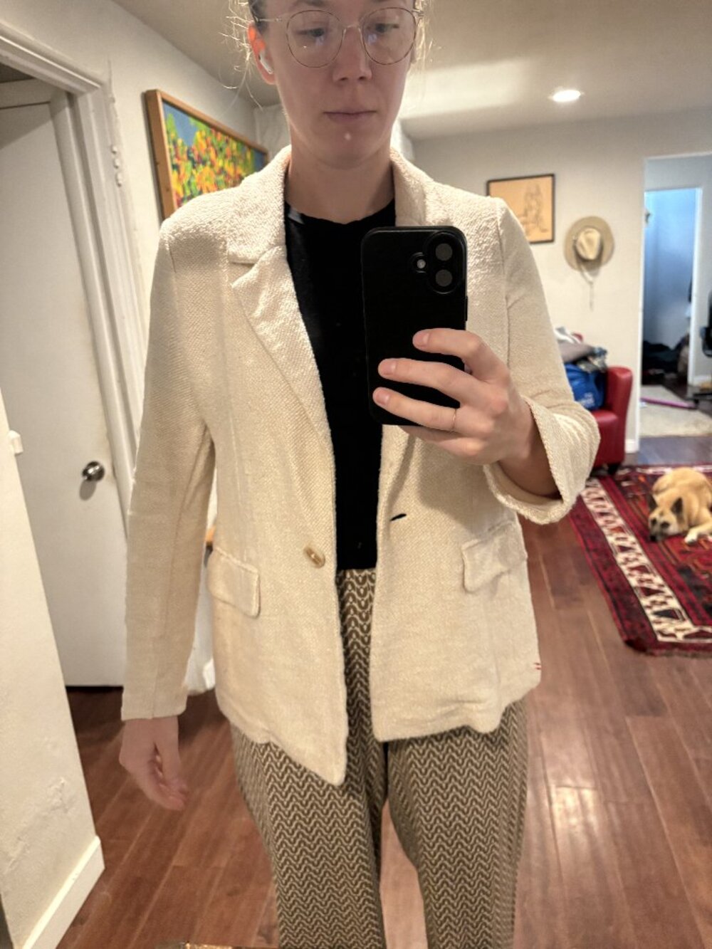 Cream textured knit Sanctuary Bryce Blazer from Anthropologie